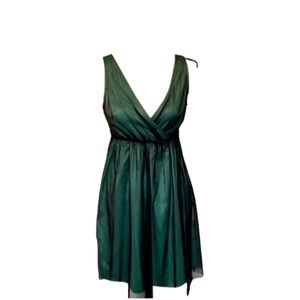 Mac + Jac  green teal V Necked Dress Size Large mini